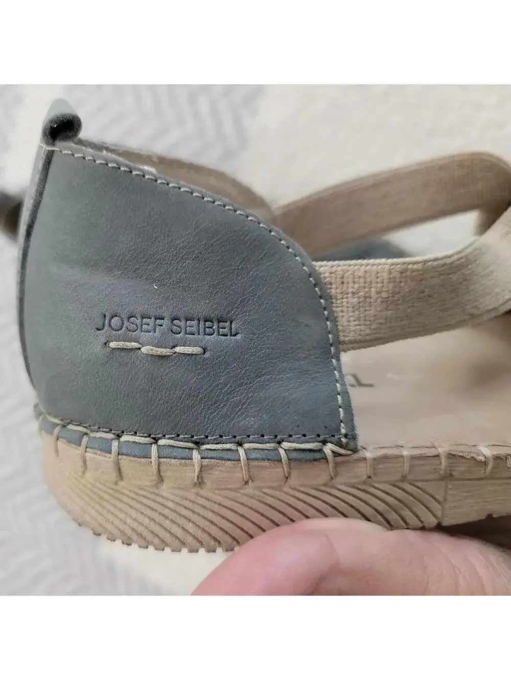 Josef Seibel gray leather espadrille flats